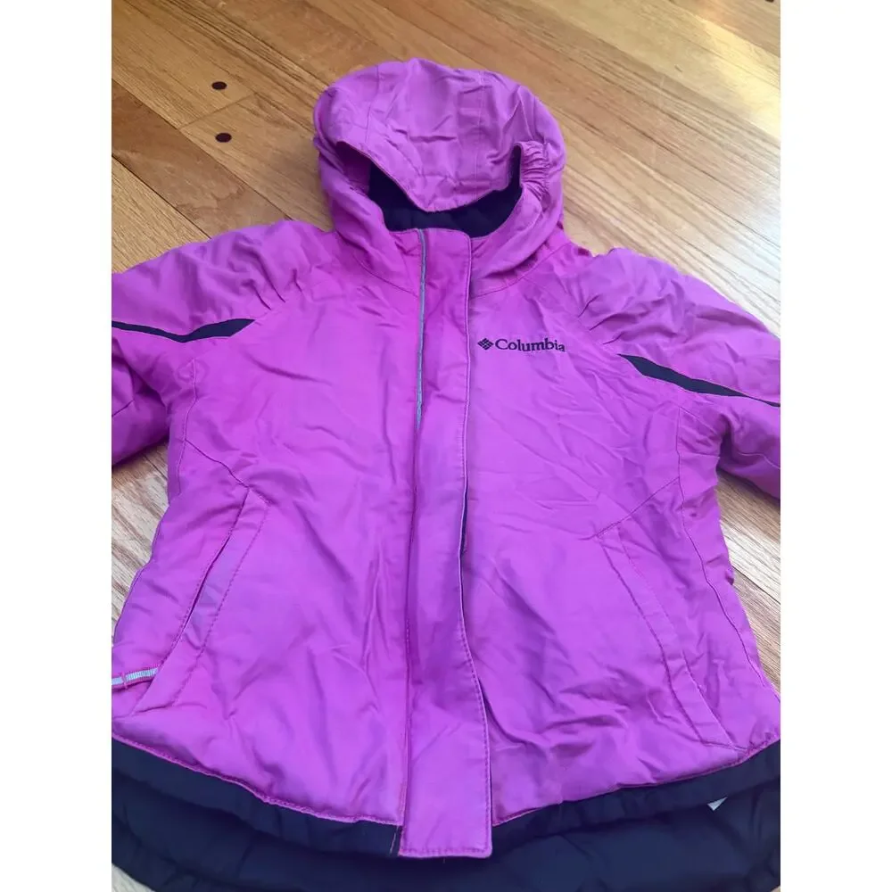 Columbia Toddler Girls 3T Insulated Winter Ski Snow Jacket Pink Purple